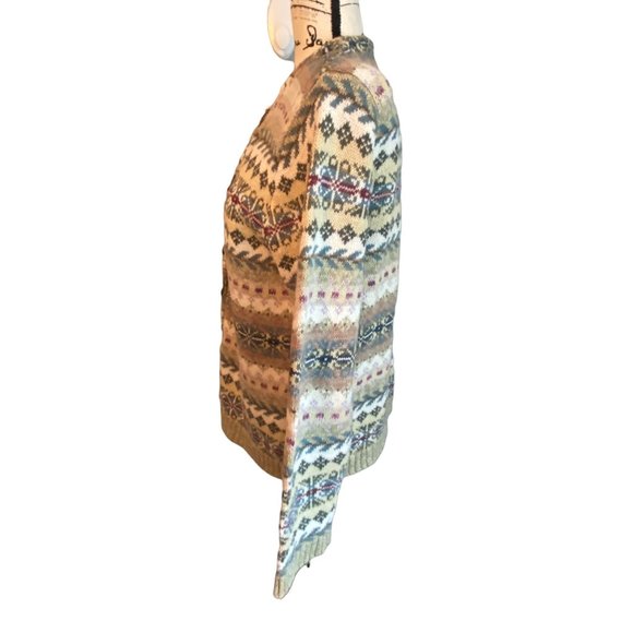 Vintage 90s Tiara International Ramie Cotton Fair Isle Sweater Sz Medium - Picture 2 of 9